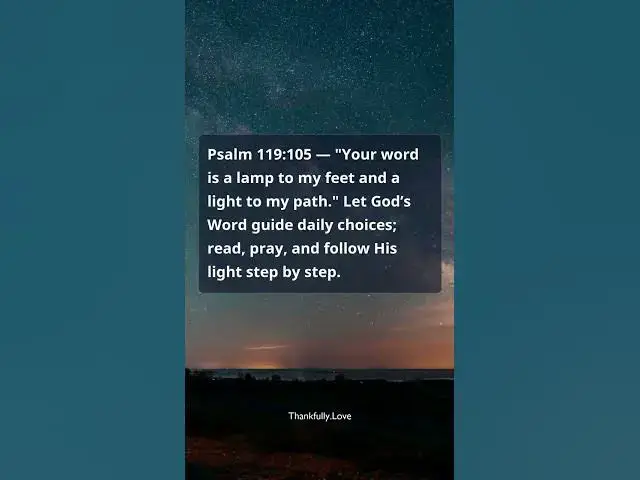 Video thumbnail for Psalm 119:105 — Guidance for Today