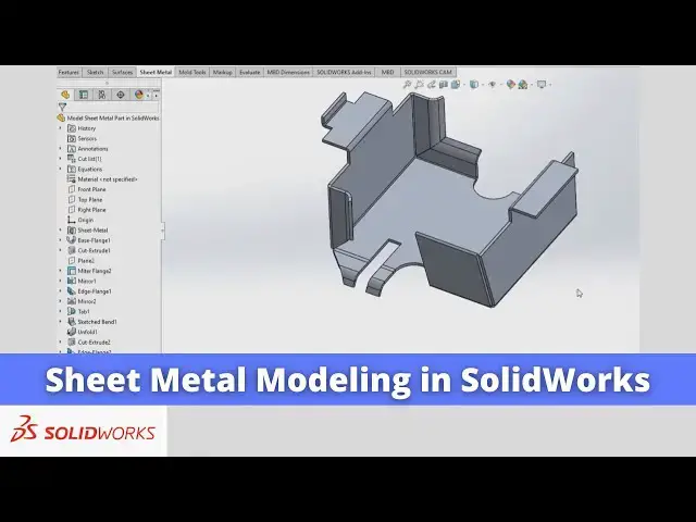 'Video thumbnail for Sheet Metal Modeling in SolidWorks | SolidWorks Tutorial | SolidWorks Modeling |'