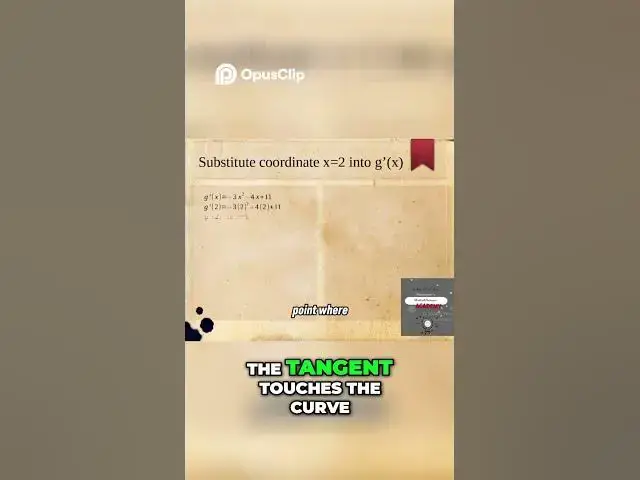 'Video thumbnail for Tangent Lines Explained Finding Coordinates Step by Step #education #grade12math #tangenttocurve'