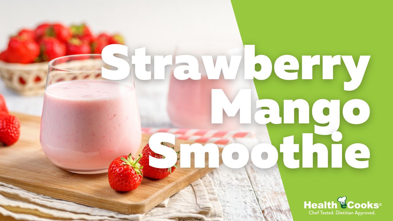 Video thumbnail for Heart Healthy Strawberry Mango Smoothie Recipe (Only 108 Calories!)