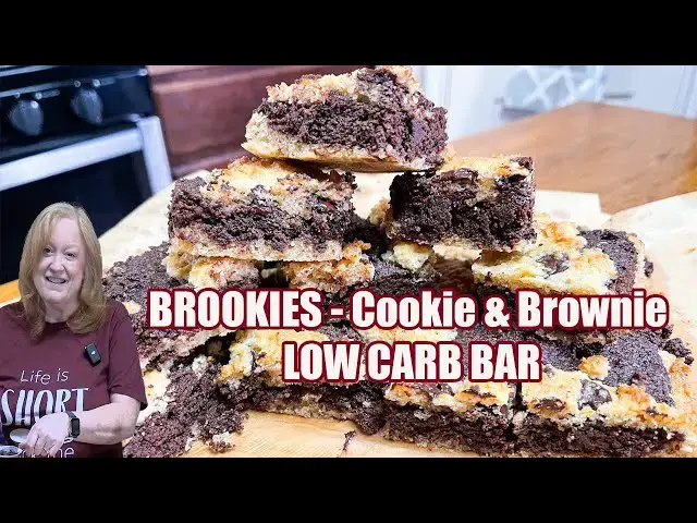 'Video thumbnail for BROOKIES A Cookie & Brownie Bar LOW CARB DESSERT That's So Good'