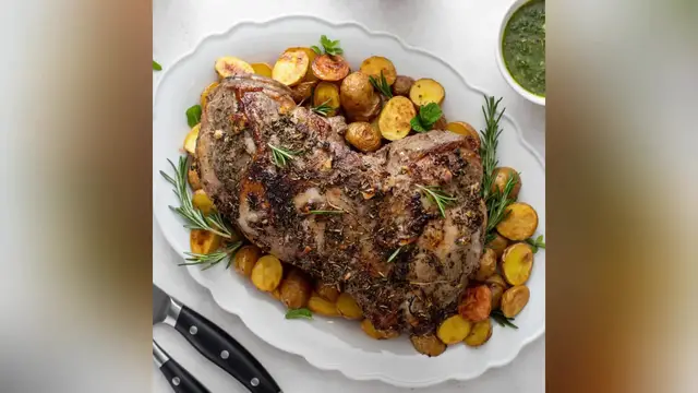 Video thumbnail for lamb leg recipe