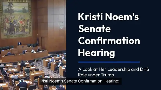 Video thumbnail for Kristi Noem's Senate Confirmation Hearing: A Look at Her Leadership and DHS Role under Trump