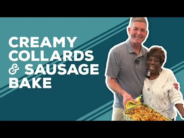 Video thumbnail for Love & Best Dishes: Creamy Collards and Sausage Bake Recipe | Southern Pasta Casserole Ideas