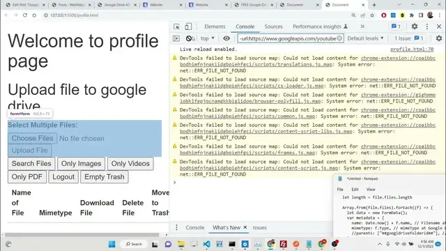 Video thumbnail for Google Drive API Example to Upload Multiple Files to Drive Using OAuth2 in Browser Using Javascript