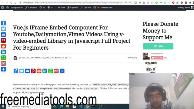Video thumbnail for Vue.js IFrame Embed Component For Youtube,Dailymotion,Vimeo Videos Using v-video-embed Library