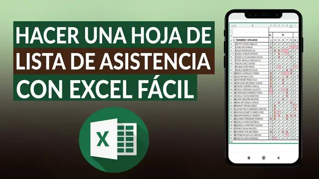 Video thumbnail for Cómo hacer una hoja de lista de asistencia con EXCEL fácil y rápido