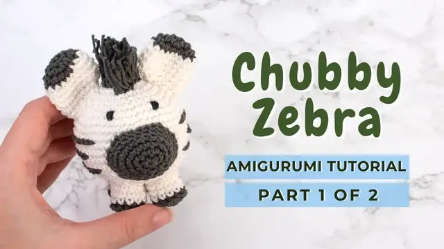 Video thumbnail for Chubby Zebra amigurumi tutorial. How to crochet a Zebra for beginners PART 1