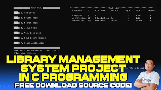 Video thumbnail for Library Management System In C With Source (Free Download) 2022