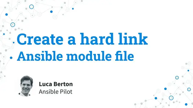 Video thumbnail for Create a hard link in Linux - Ansible module file