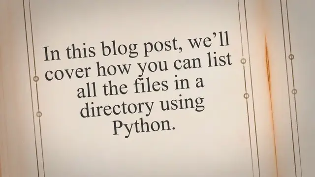 Video thumbnail for How To Get All Files In A Directory Python
