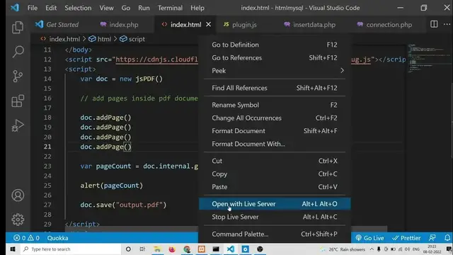 Video thumbnail for jsPDF Tutorial to Add Page Numbers in Header in All Pages inside PDF Document in Browser Using JS