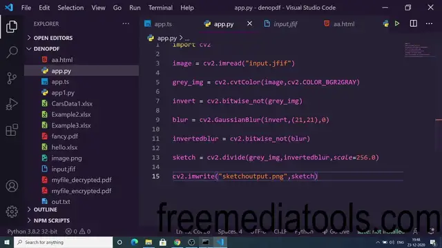 Video thumbnail for Python 3 Script to Convert Image to Pencil Sketch Using OpenCV Library Full Project For Beginners
