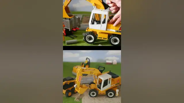 Video thumbnail for Bruder Liebherr Excavator with pipes #shorts