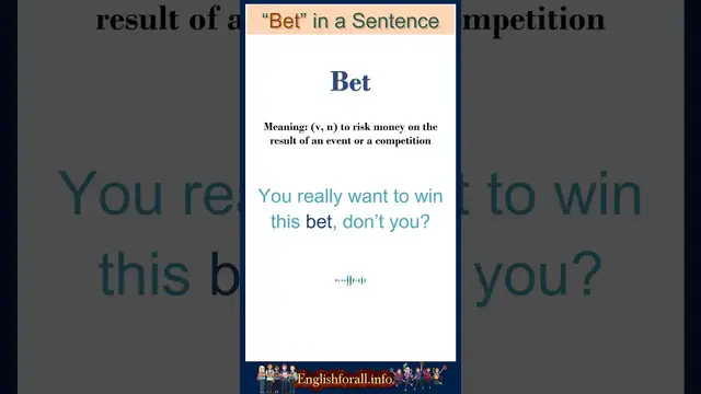 Video thumbnail for Bet meaning | Bet in a Sentence | Most common words in English #shorts