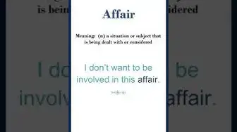 Video thumbnail for Affair meaning | Affair in a Sentence | Most common words in English #shorts