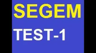 Video thumbnail for Segem Test 1 Segem Çıkmış Sorular