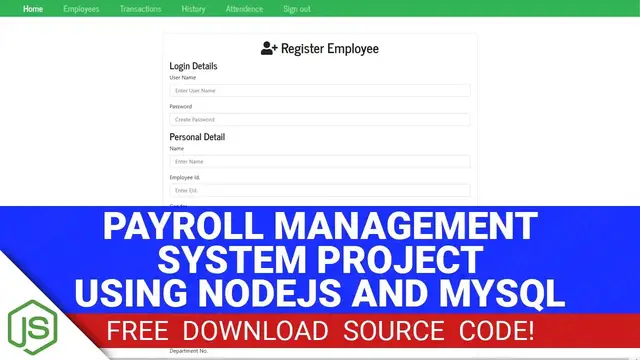 Video thumbnail for Payroll Management System Project in Node JS with Source Code (Free Download)