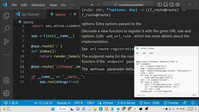 Video thumbnail for Flask BeautifulSoup4 Project to Generate XML Sitemap of Given Website URL and Download it in Browser