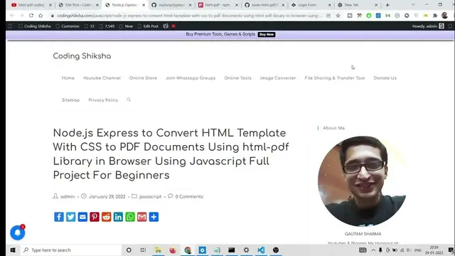 Video thumbnail for Node.js Express to Convert HTML Template With CSS to PDF Documents Using html-pdf Library in Browser