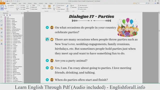Video thumbnail for English Conversation About Parties