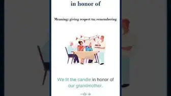 Video thumbnail for In honor of meaning | in honor of sentences | Common English Idioms #shorts