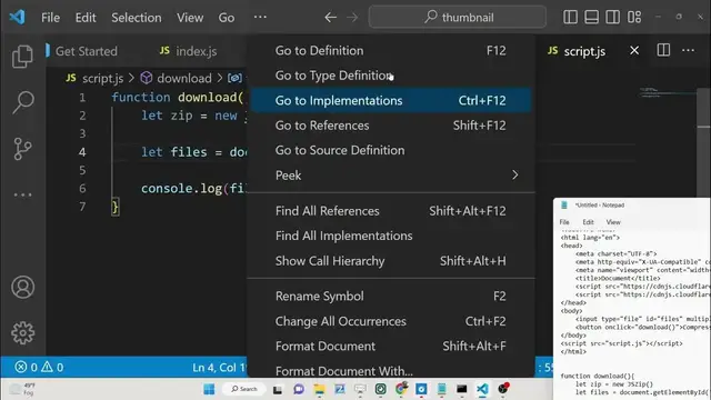 Video thumbnail for Javascript JSZip Example to Compress Multiple Files Using HTML5 Form & Download it as ZIP File