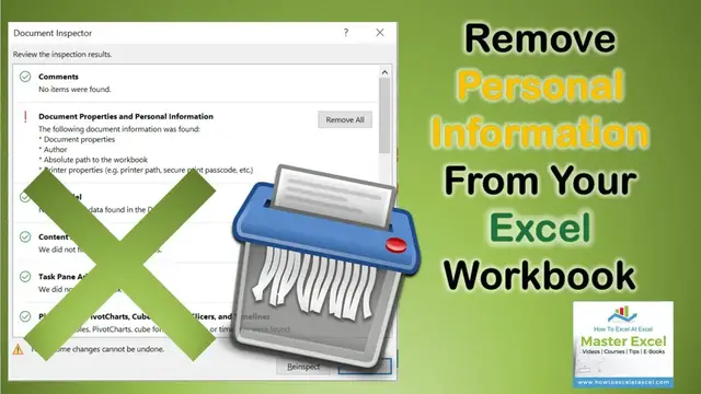 Video thumbnail for How To Remove Personal Information from Your Excel Workbook