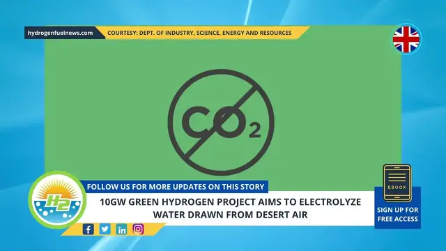 Video thumbnail for 10GW green hydrogen project aims to electrolyze water drawn from desert air