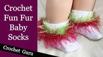 'Video thumbnail for Crochet Fun Fur Baby Socks - Trim Pattern'