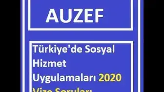 Video thumbnail for Türkiye'de Sosyal Hizmet Uygulamaları 2020 Vize Soruları