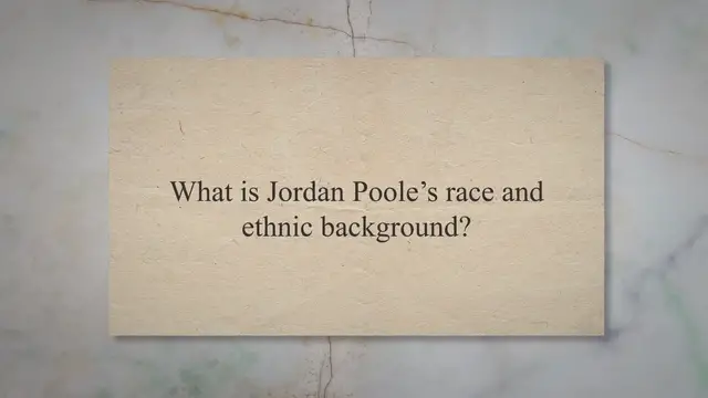 Video thumbnail for What is Jordan Poole's race and ethnic background?