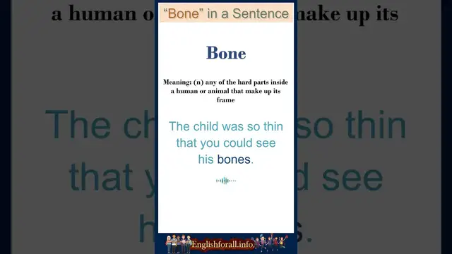 Video thumbnail for Bone meaning | Bone in a Sentence | Most common words in English #shorts