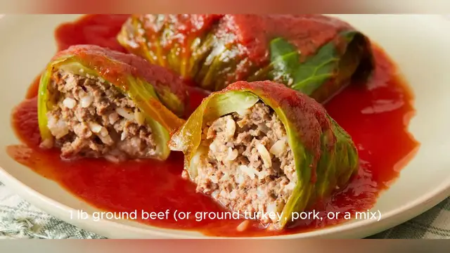 Video thumbnail for recipe for stuffed cabbage
