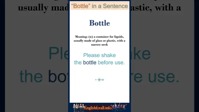 Video thumbnail for Bottle meaning | Bottle in a Sentence | Most common words in English #shorts