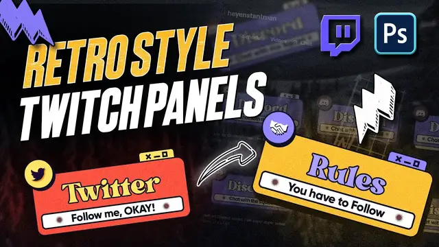 Video thumbnail for Make Modern RETRO Twitch Panels in 09 Minutes - Photoshop Tutorial