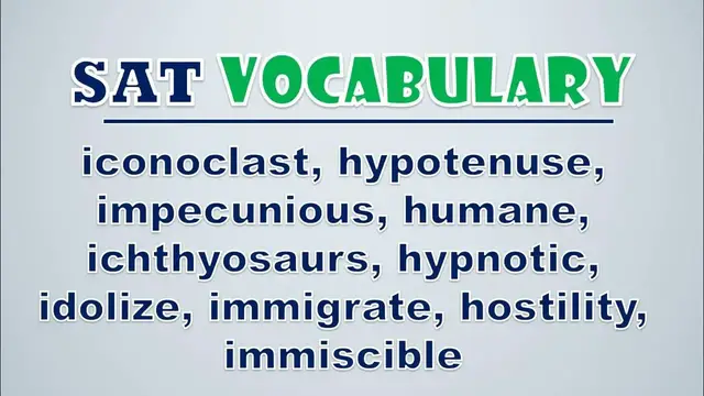 Video thumbnail for SAT Vocabulary: Iconoclast, Hypotenuse, Impecunious, Humane, Ichthyosaurs, Hypnotic, Idolize
