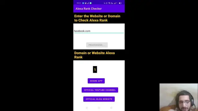 Video thumbnail for I Made Domain or Website Alexa Rank Checker in Android Studio Using Java and Publish to Play Store