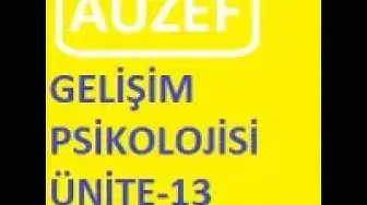 Video thumbnail for Auzef Gelişim Psikolojisi Ünite - 13 Online