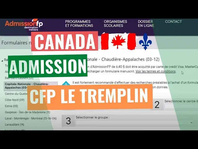 Video thumbnail for DEMANDE D'ADMISSION GRATUITE AU CFP LE TREMPLIN QUÉBEC 🇨🇦 .