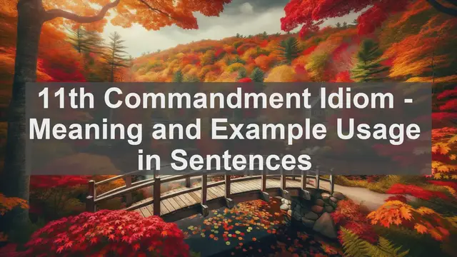 Video thumbnail for "11th Commandment" Idiom: Meaning and Usage in Sentences