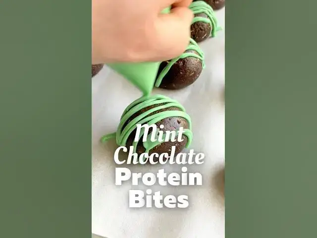 'Video thumbnail for Easy Mint Chocolate Protein Bites | High Protein Snack #shorts'