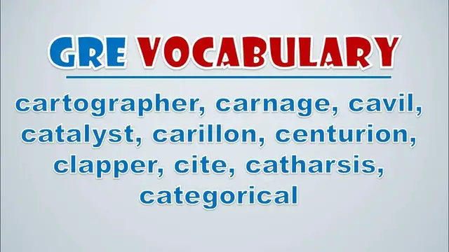 Video thumbnail for GRE Vocabulary: Cartographer, Carnage, Cavil, Catalyst, Carillon, Centurion, Clapper, Cite