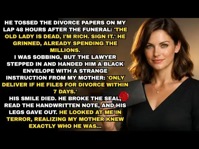 Video thumbnail for He Filed Divorce 48h After Funeral. He Smiled Until Lawyer Handed Him A Black Envelope...