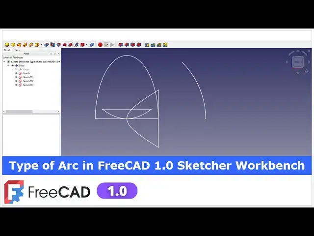 'Video thumbnail for Create Different Type of Arc in FreeCAD 1.0 Sketcher Workbench | FreeCAD Tutorial | Mechnexus |'