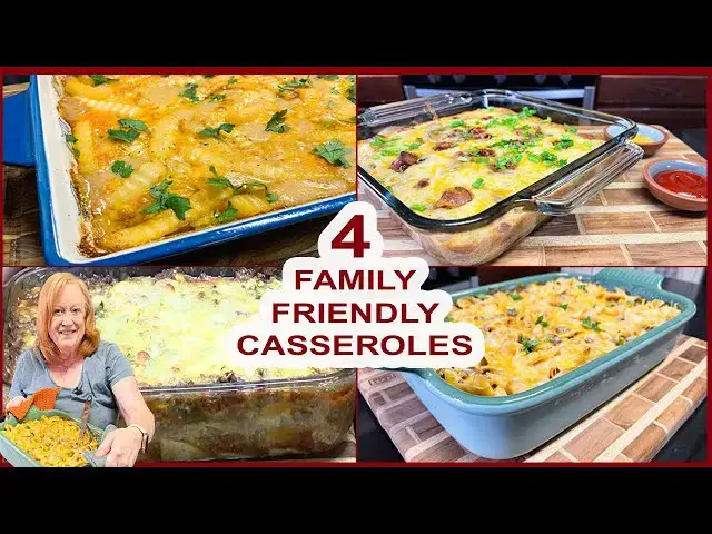 Video thumbnail for 4 FAMILY FRIENDLY CASSEROLES for Dinner Ideas