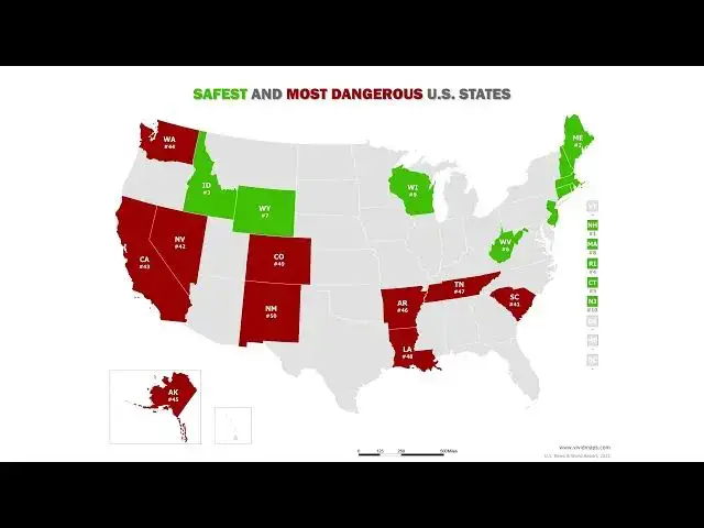'Video thumbnail for America's Safest vs Most Dangerous States: 2025 Crime Data Mapped'