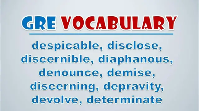 Video thumbnail for GRE Vocabulary: Despicable, Disclose, Discernible, Diaphanous, Denounce, Demise, Discerning