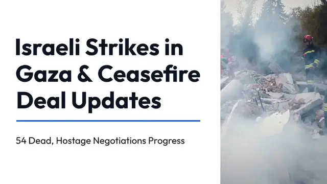 Video thumbnail for Israeli Strikes in Gaza & Ceasefire Deal Updates | 54 Dead, Hostage Negotiations Progress