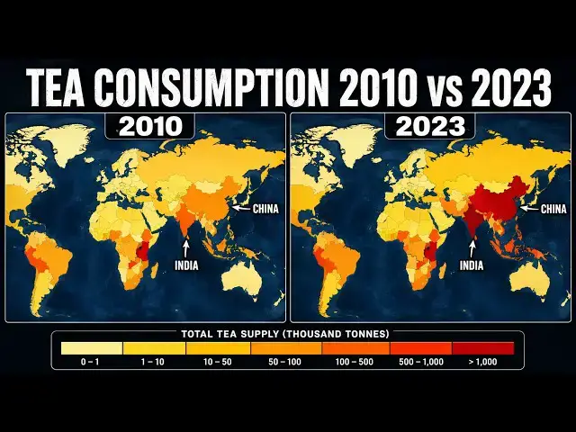 Video thumbnail for Total Tea Consumption by Country in 2023 and How It Changed Since 2010